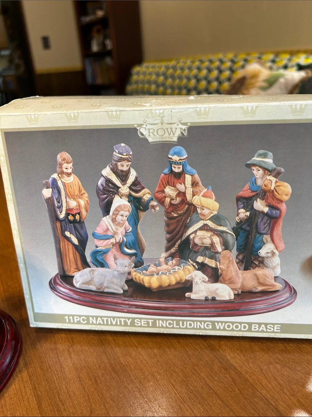 Hand-Painted Nativity Set - Multicolor Holiday Figurines 11 Piece set